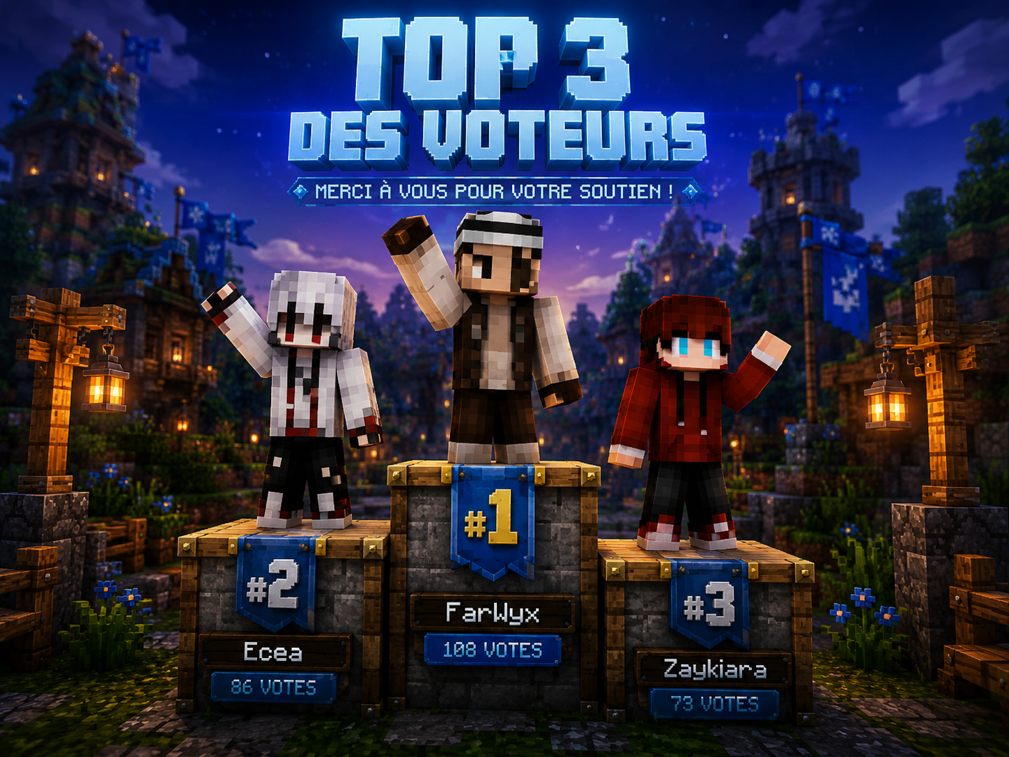 🏆 TOP 3 DES VOTEURS Du MOIS🏆